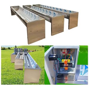 Abreuvoir électrique chauffant en acier inoxydable pour bétail